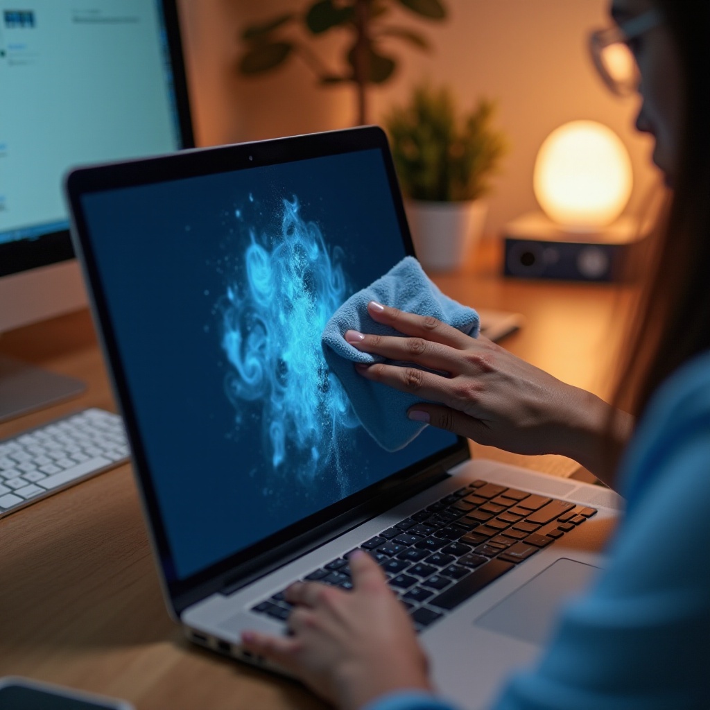 inchiostro sullo schermo del portatile