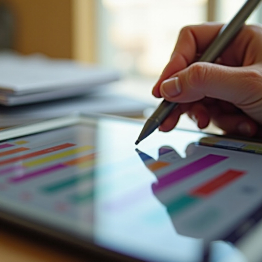 tableta de planificación digital con lápiz