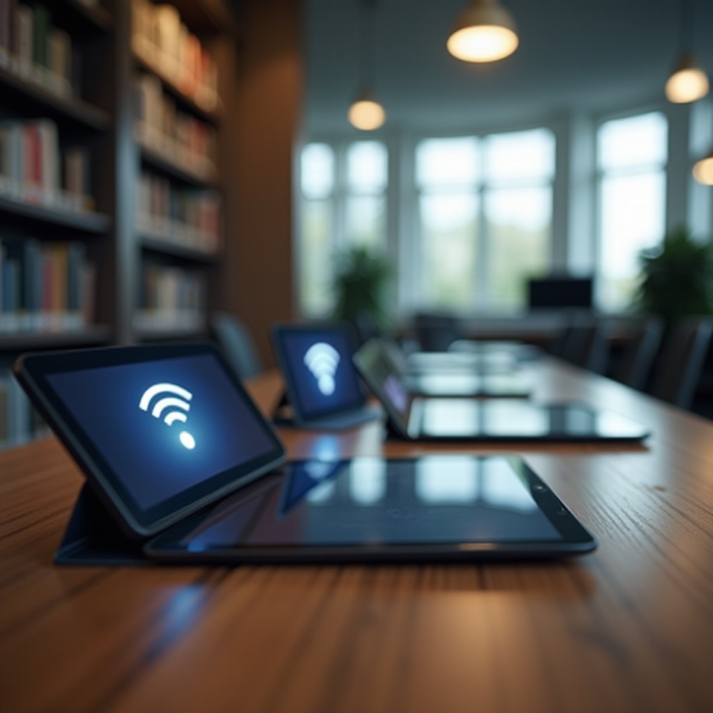 restringir os tablets para que funcionem apenas na rede da biblioteca