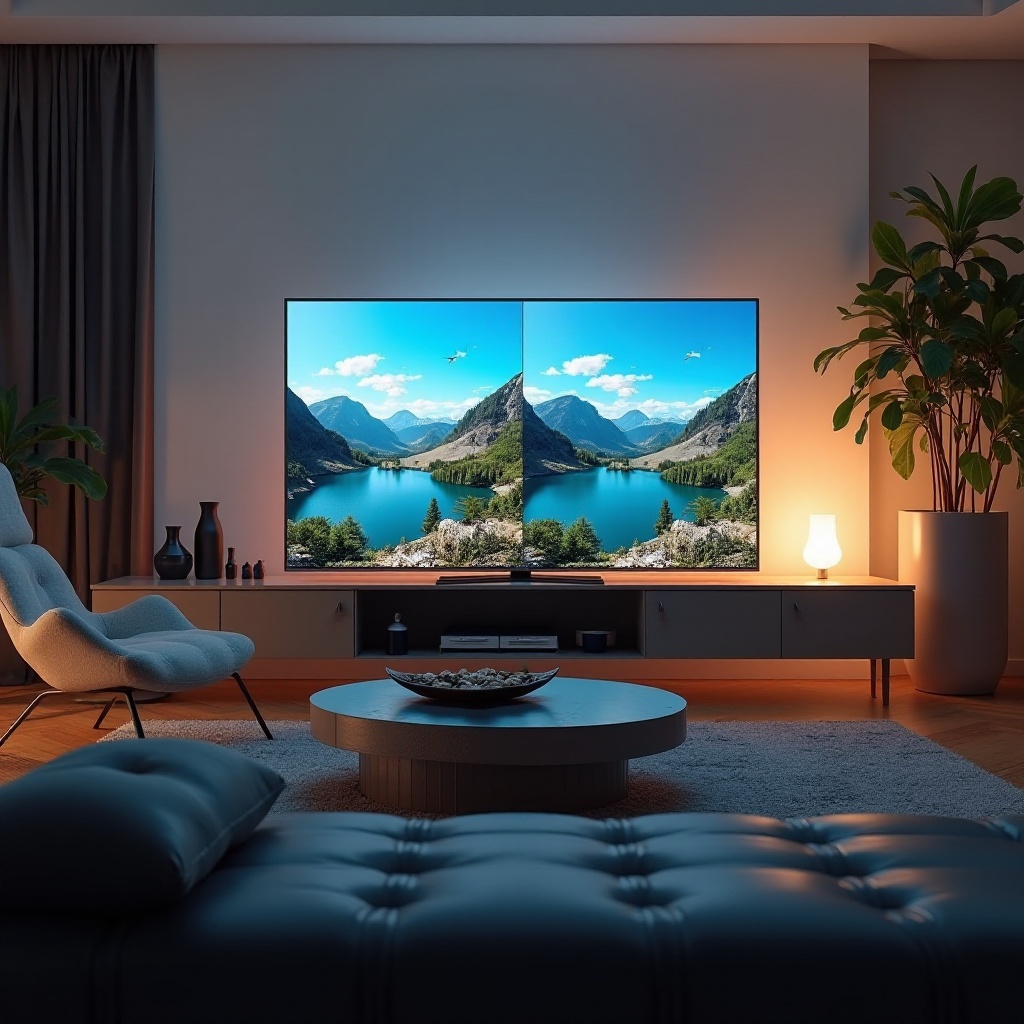 configuração de nitidez da TV
